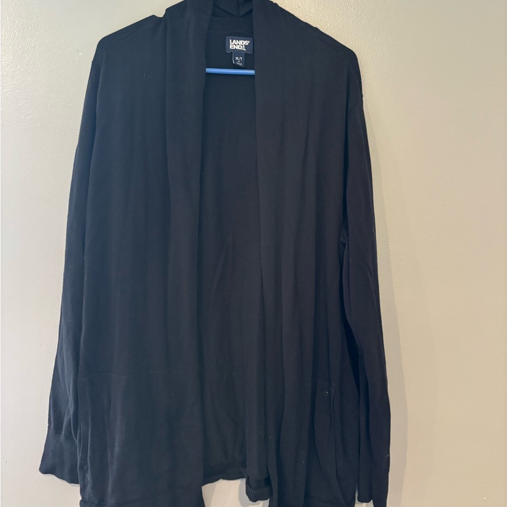Lands' End Classic Black Cardigan